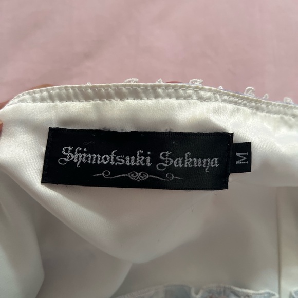 Lolita Blue and White Rococo Marie Antoinette Lace Midi Dress - Picture 2 of 6